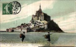 CPA Le mont saint michel Vue generale cote nord Pecheurs 