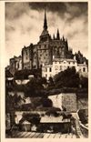 CPA Le mont st michel L abbaye vue des remparis