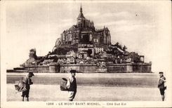 CPA Le mont saint michel Cote sud est Peche Pecheurs