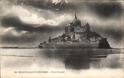 CPA Mont saint michel Ellet de nuit
