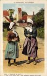 CPA Folklore Costume Femmes Normandie