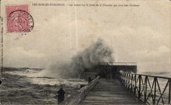 CPA enarena las lAminas del olonne en el embarcadero de la paja por un mar del farieuse