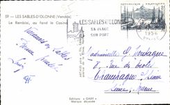 CPA enarena las arenas Olonne de Olonne el terraplen en la parte inferior el casino