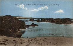 CPA sands Olonne rocks close to the beach