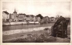 CPA sands Olonne the channel and thatch