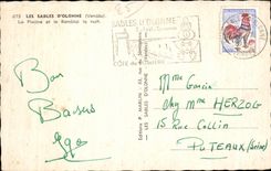 CPA sands Olonne the swimming pool and the embankment the night