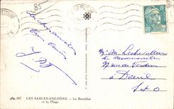 CPA sands Olonne the embankment and the beach Folklore Costume