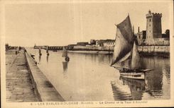 CPA sands Olonne the channel and the tower arundel Boat