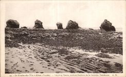 CPA De Croix de Vie a Sion (Vendee) Les cinq Pineau curieux Rochers de la Corniche Vendeenne