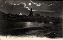 CPA Saint gilles croix de vle Vendee clair de lune quartier de st gilles