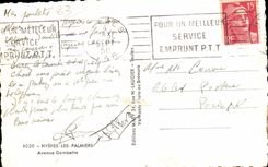 CPA Hyeres les Palmiers Avenue Gambetta