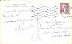 CPA Hyeres les Palmiers Vue generale Au fond le Chateau