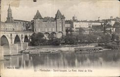 CPA Montauban Saint Jacques the Bridge Town hall Lavender fields