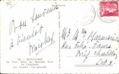 CPA Montauban el mariscal de Placedu Foch del puente la catedral