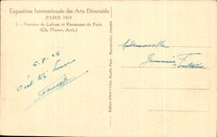 CPA Exposition Internationale des Arts Decoratifs Paris Fontaine de Lalique et restaurant de paris