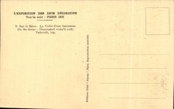 CPA l Exposition des arts Decoratifs vue la NUIT Paris 1925 Sur la Seine la voute d eau lumineuse