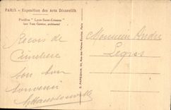 CPA Paris Exposition des arts Decoratifs Pavillon Lyon Saint Etienne