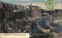 CPA Luxembourg the Alzette crossing Grund and High Ville Von der Kaserne auz geachen