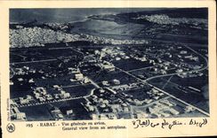 CPA Maroc Rabat Vue generale en avion General view from an aeroplane