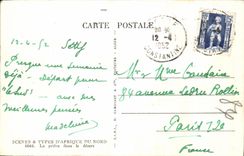 Escenas de CPA Argelia y Africa del Norte estAndar el rezo en desierto