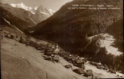 Vallee d Anniviers Ayer 1484m Vue sur le Rothorn Morning le Besso le Gabethorn