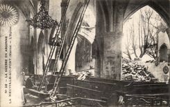 CPA the War in Argonne Neuville with the Bridge (the Marne) Church