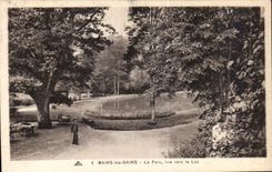 CPA Baths les Bains the Park Seen the Lake