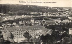 CPA Epinal Ecole Nationale Industrielle et les Nouveaux Quartiers