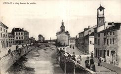 CPA Epinal a cinq heures du matin Lavandieres