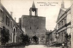 CPA Parthenay Turn of Clock School of the girls Court