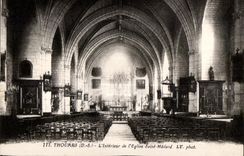 CPA Thouars Interior of Church Saint Medard