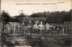 CPA Ainval Septouter (Somme) military Cemetery Militaria