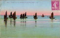 CPA Barques De Peche En Pleine Mer Bateau 