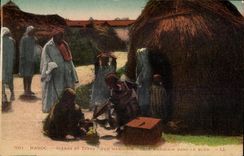 CPA Southern Morocco Morocco-Scenes and Standards Morrocan Moroccan Coffee In the village