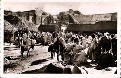 CPA Maroc Meknes Un coin du Marche aux Grains