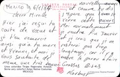 CPA Unos coloridos Trajes Regionales Aztecas Some very colorful aztec Native Costurmes Mexico