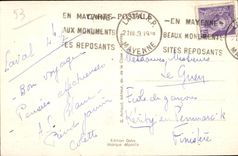 CPA Laval el puente viejo en Mayenne y el castillo