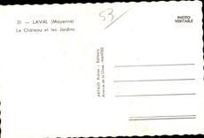 CPA Laval (Mayenne) el castillo y los jardines