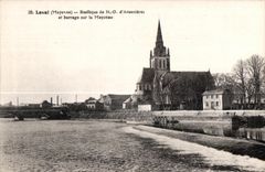 Basilica de CPA Laval (Mayenne) de Avesnieres y de la detencion en Mayenne