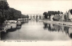 CPA Laval el nuevo puente visto Mayenne