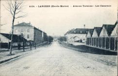 CPA Langres Avenue Turenne Les Casernes Militaria 
