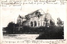 CPA Virginy Church Bombardee Militaria