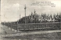 CPA Great War 1914-1516 Moret Mount close Vitry IE Francois the Marne Tombs of French Soldiers died in the Field honor
