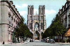 Reims the Marne the Cathedral the street John Rockfeller