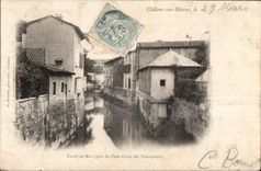 Trawl-nets on Marne the Canal of Mau taken of the Bridge Believe of the Dyers