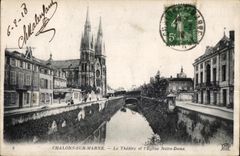 Trawl-nets On the Marne the Theater and Notre Dame Church