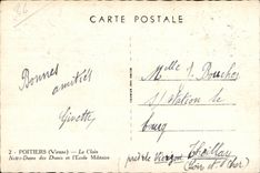 CPA Poitiers (Vienne) la Clain Notre Dame des Dunes et I Ecole Militaire