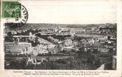 CPA Poitiers Vue Generale Le Pont de Rochereuil la Tour de I Oeuf la Place du Pont Guillon Train 