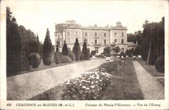 CPA Chaudron en Mauges Chateau du Plessis Villoutreys Vue de I Etang