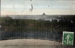 CPA Avranches vue sur la baie du mont saint michel prise du jardin des 